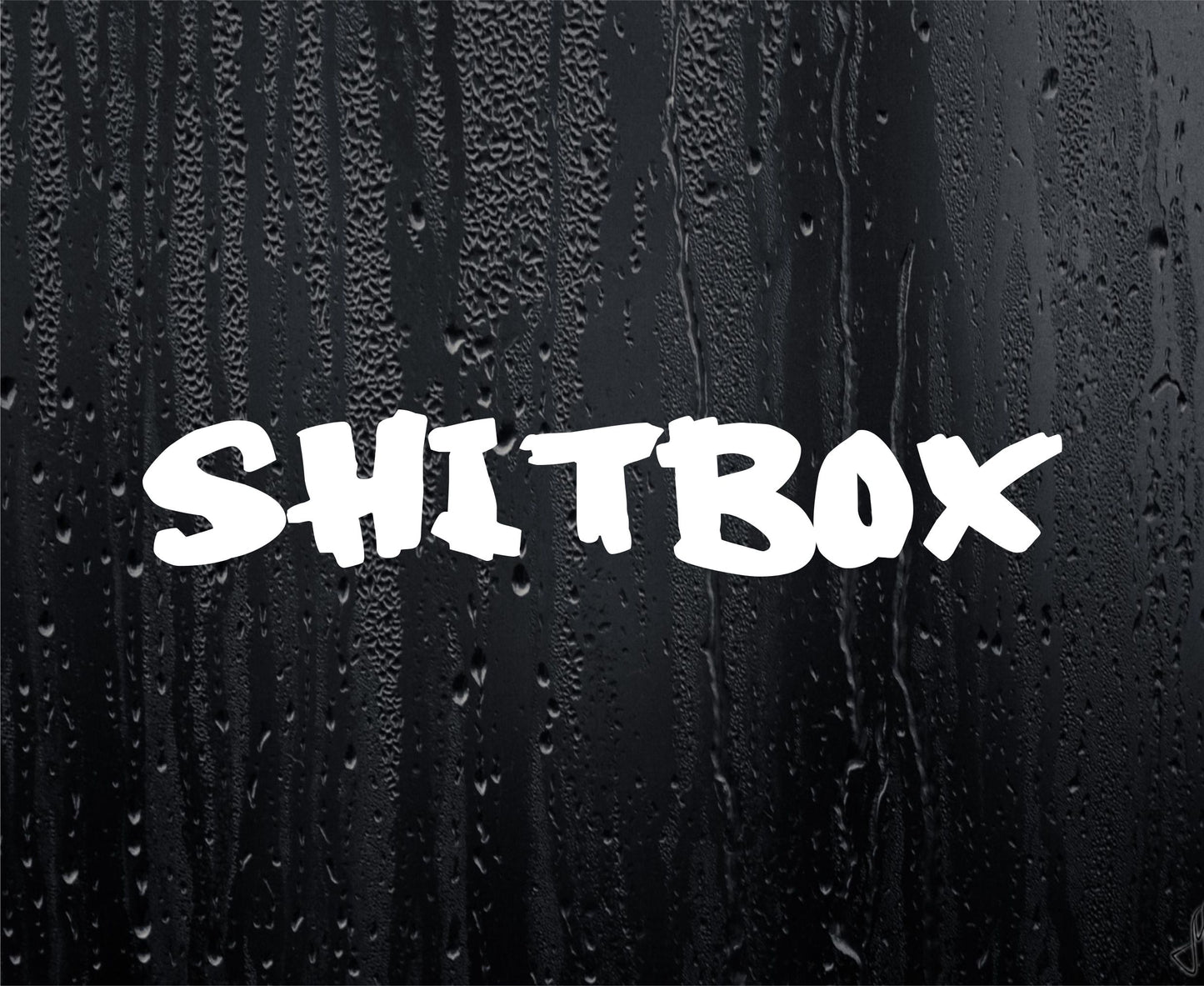 Car Sticker Shitbox Funny Novelty Rusty Scrap Van Truck Window Bumper Boot Decal - Large Size
