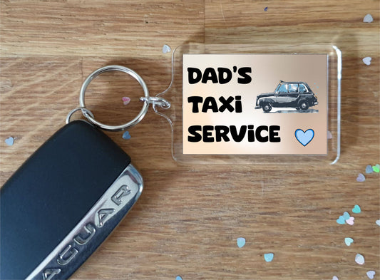 Dad Keyring Gift - Dad's Taxi Service - Fun Cute Novelty Present