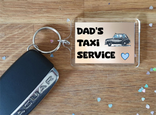 Dad Keyring Gift - Dad's Taxi Service - Fun Cute Novelty Present