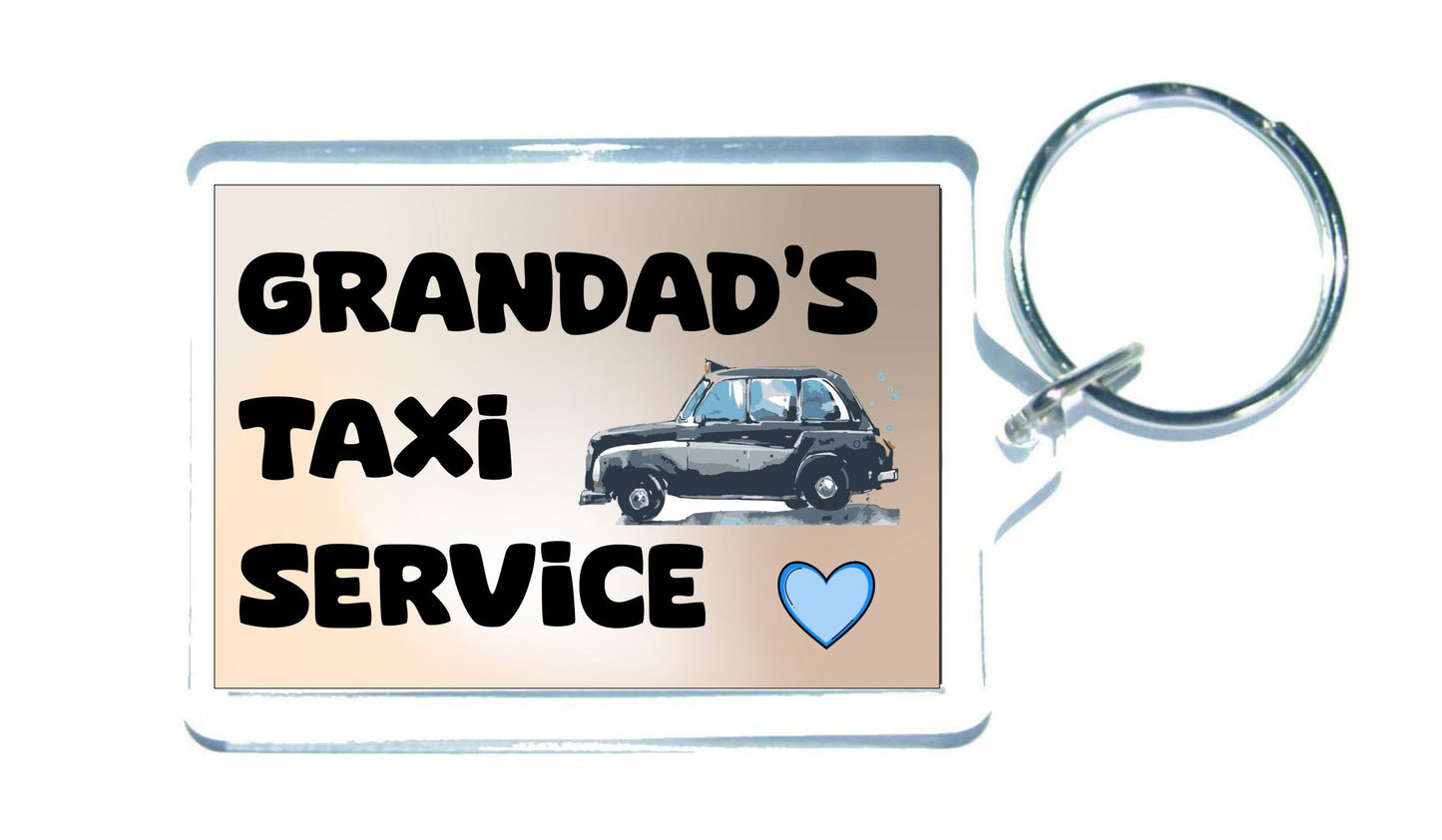 Grandad Keyring Gift - Grandad's Taxi Service - Fun Cute Novelty Present