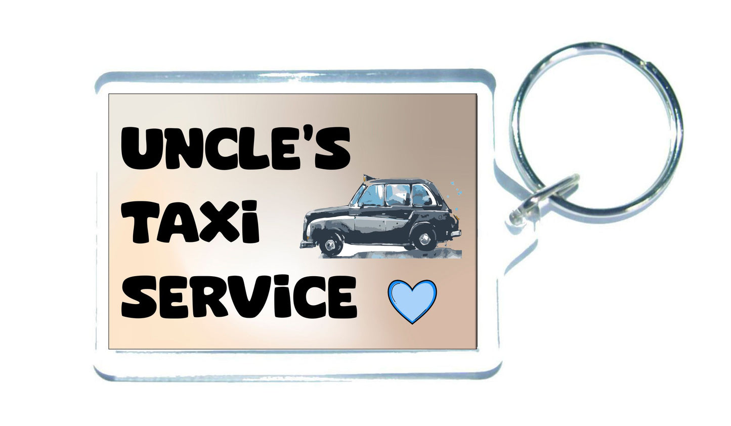 Uncle Keyring Gift - Uncle's Taxi Service - Fun Cute Novelty Present