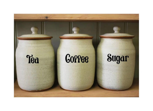 Tea Coffee Sugar Jar Stickers Labels Kitchen House Home Cupboard Glass Storage Cute Vinyl Decals
