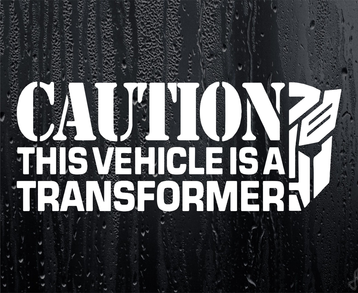Car Sticker Caution This Vehicle Is A Transformer Funny Van Window Bumper Boot Door Bonnet Decal