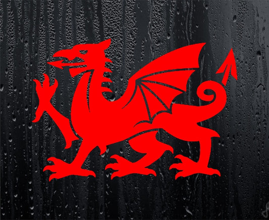 Car Sticker Welsh Cymru Dragon Fun Wales Novelty Bumper Door Boot Decal