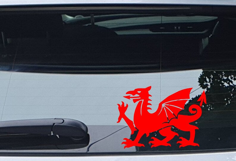 Car Sticker Welsh Cymru Dragon Fun Wales Novelty Bumper Door Boot Decal