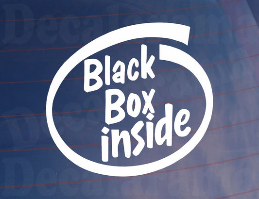 Car Sticker Black Box Inside Fun Novelty Van Window New Driver Bumper Boot Door Decal Present