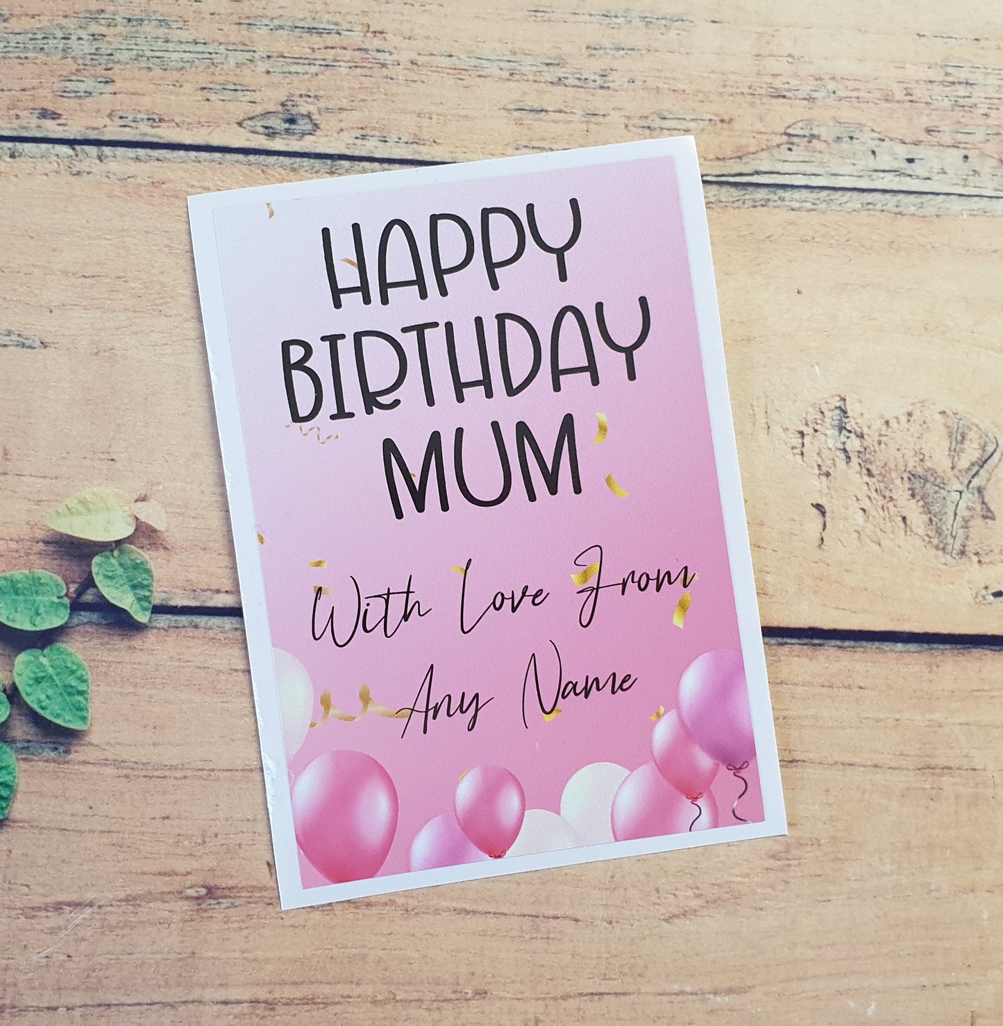 Birthday Wine Bottle Label x2 - Pink Balloon Design - To fit Prosecco Champagne Beer Alcohol Bottles Custom Gift - Add Your Name & Message