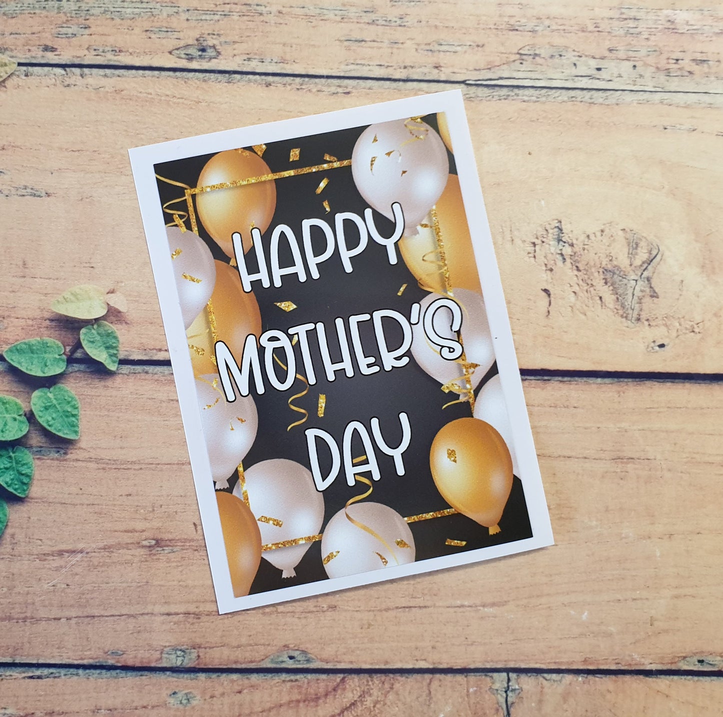 Mother's Day Wine Bottle Label x2 - Gold White Balloon Design - To fit Prosecco Champagne Beer Alcohol Bottles Custom Gift Present