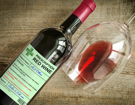 Red Wine Bottle Label x2 - Prescription - Personalise Patient Name & From Names - Will fit Most Alcohol Bottles Custom Gift