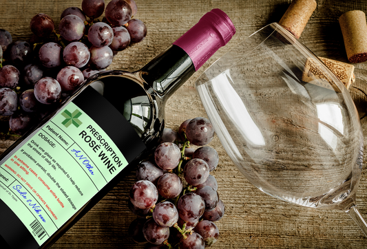 Rose Wine Bottle Label x2 - Prescription - Personalise Patient Name & From Names - Will fit Most Alcohol Bottles Custom Gift
