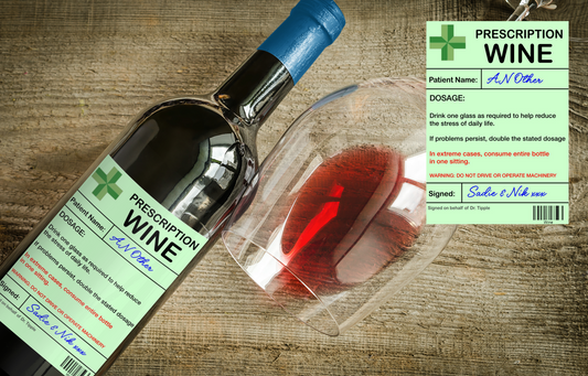 Wine Bottle Label x2 - Prescription - Personalise Patient Name & From Names - Will fit Most Alcohol Bottles Custom Gift