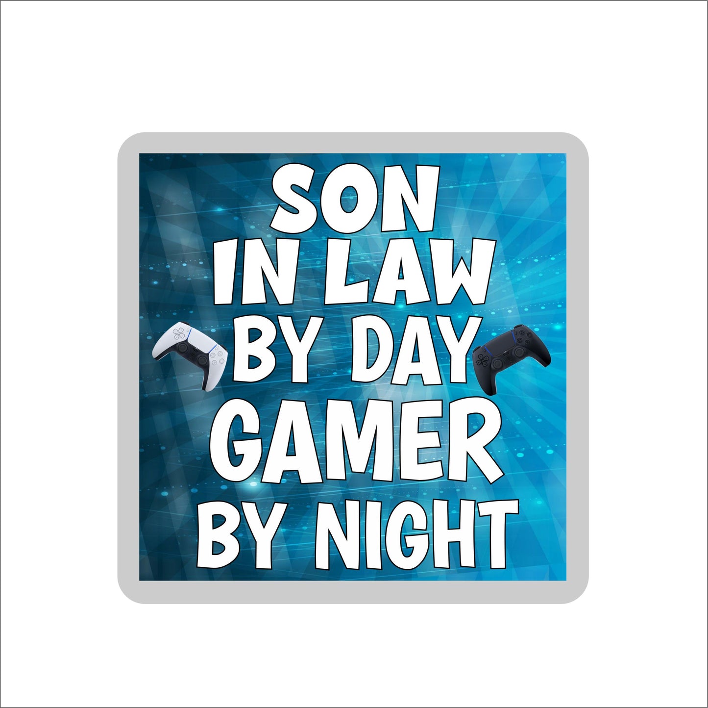 Son in Law Gaming PS5 Coaster Gift - Son in Law By Day Gamer By Night - Cute Fun Cheeky Novelty Present