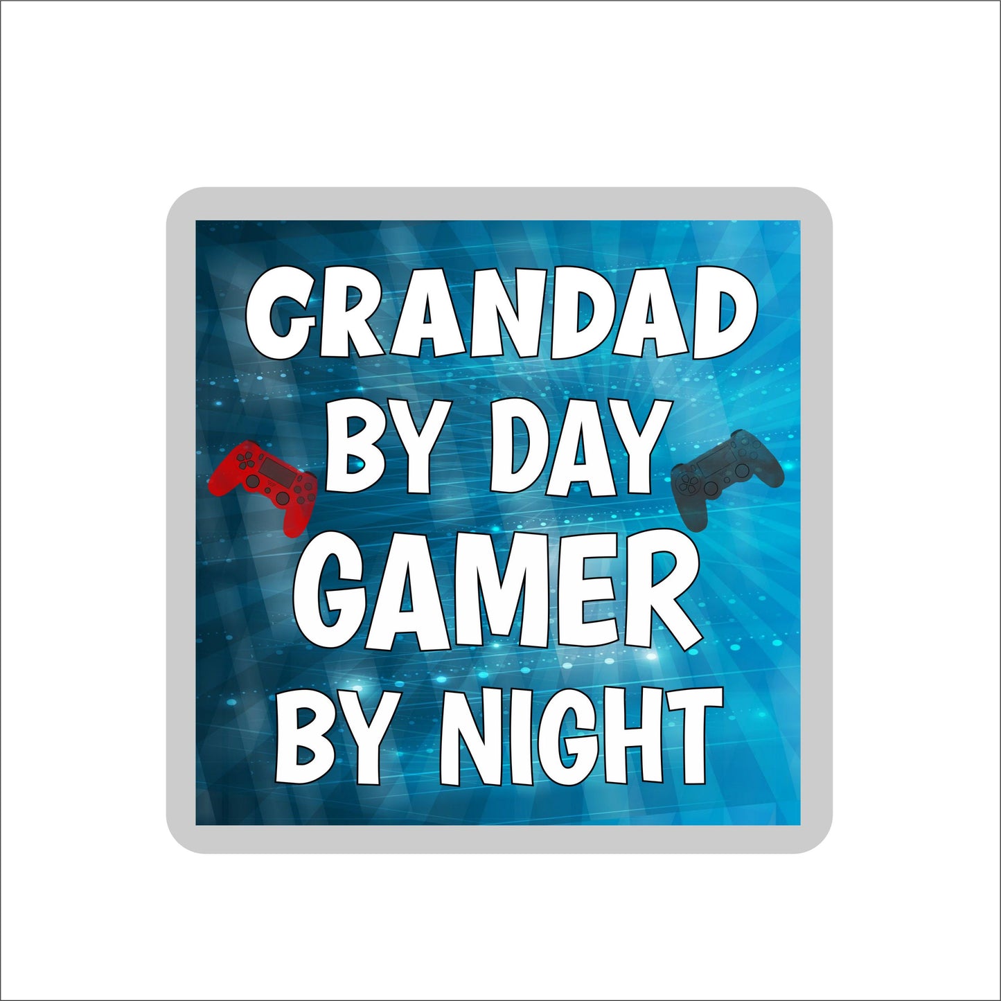 Grandad Gaming PS4 Coaster Gift - Grandad By Day Gamer By Night - Cute Fun Cheeky Novelty Present