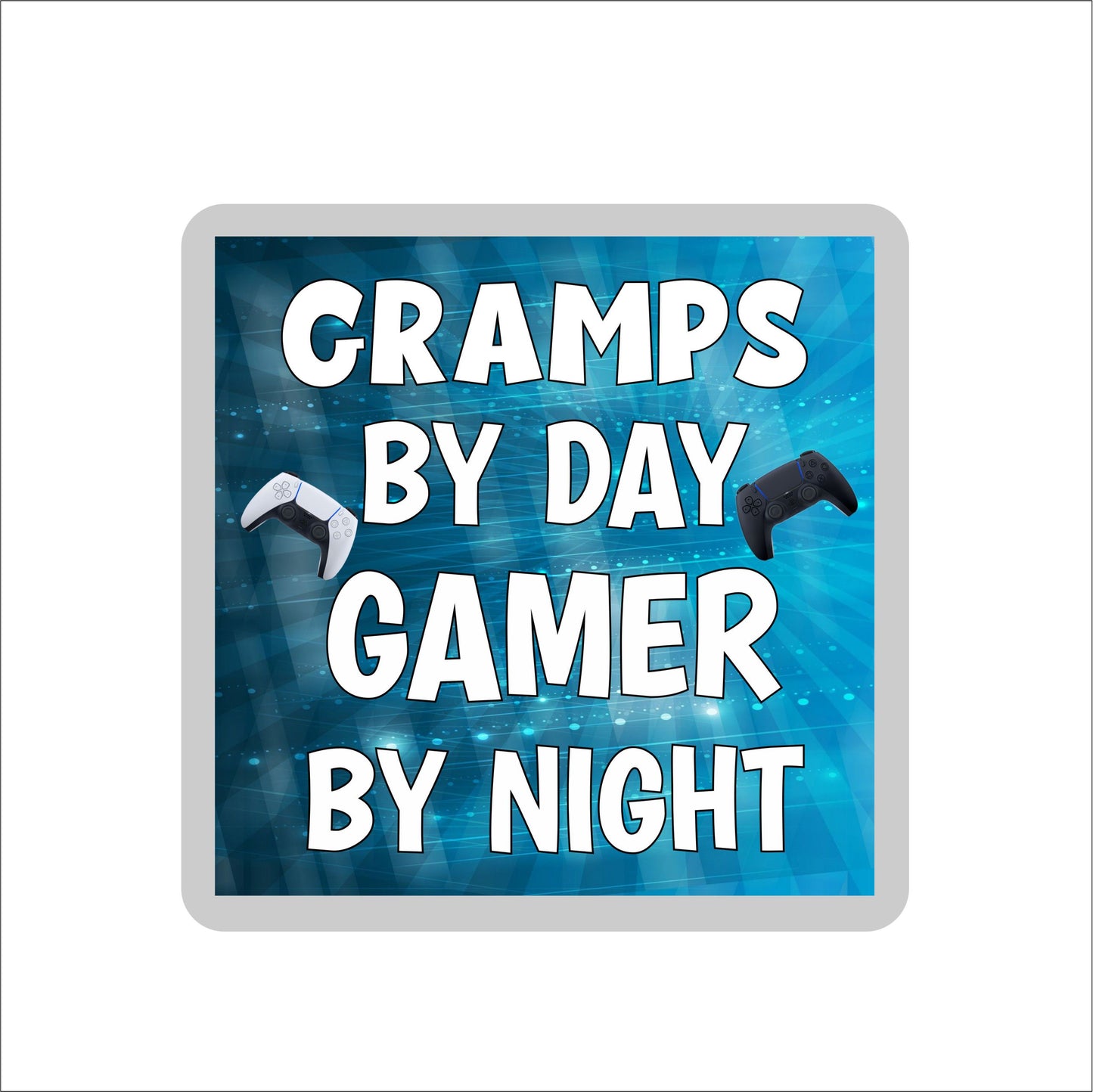 Gramps Gaming PS5 Coaster Gift - Gramps By Day Gamer By Night - Cute Fun Cheeky Novelty Present