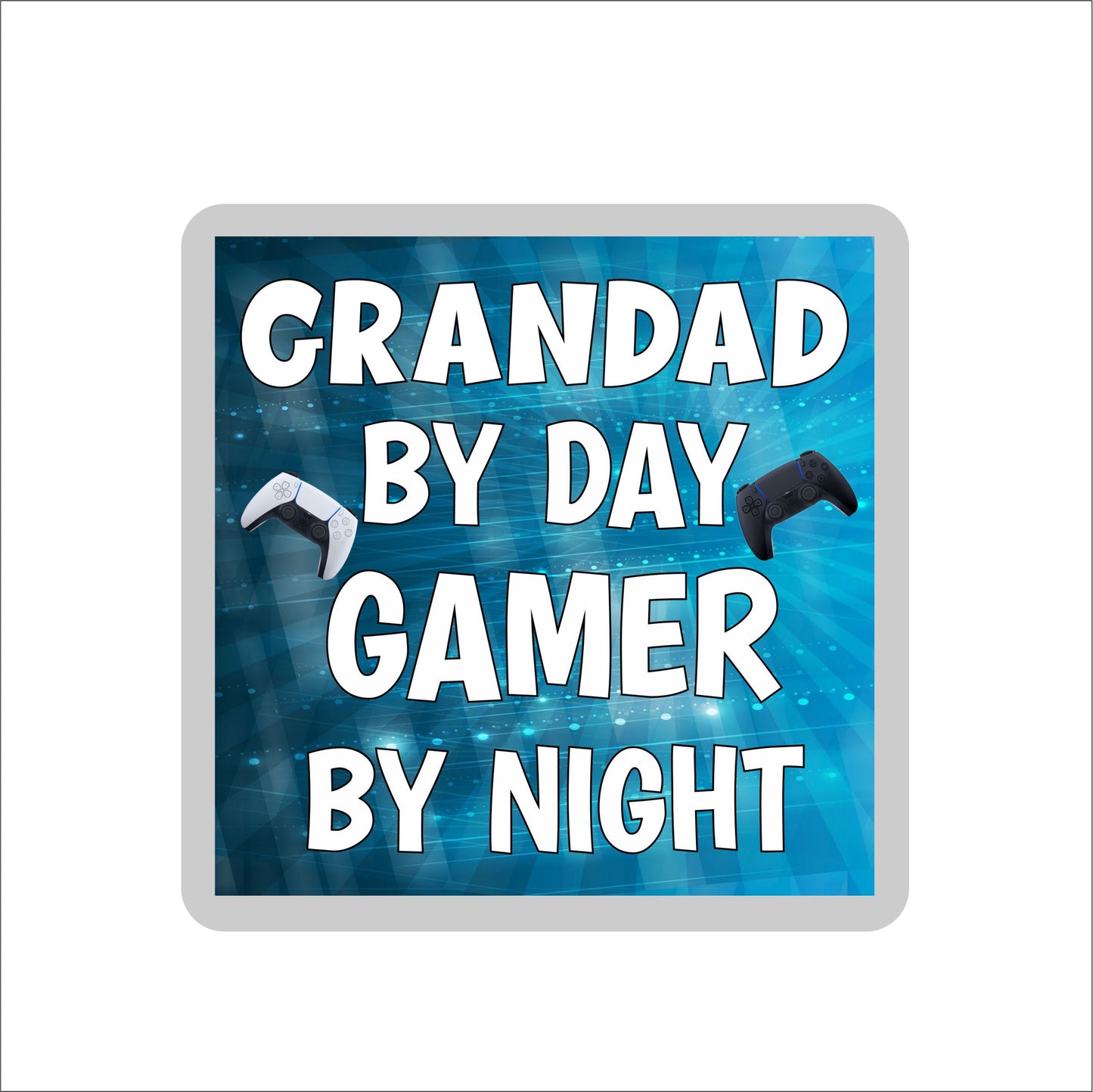 Grandad Gaming PS5 Coaster Gift - Grandad By Day Gamer By Night - Cute Fun Cheeky Novelty Present