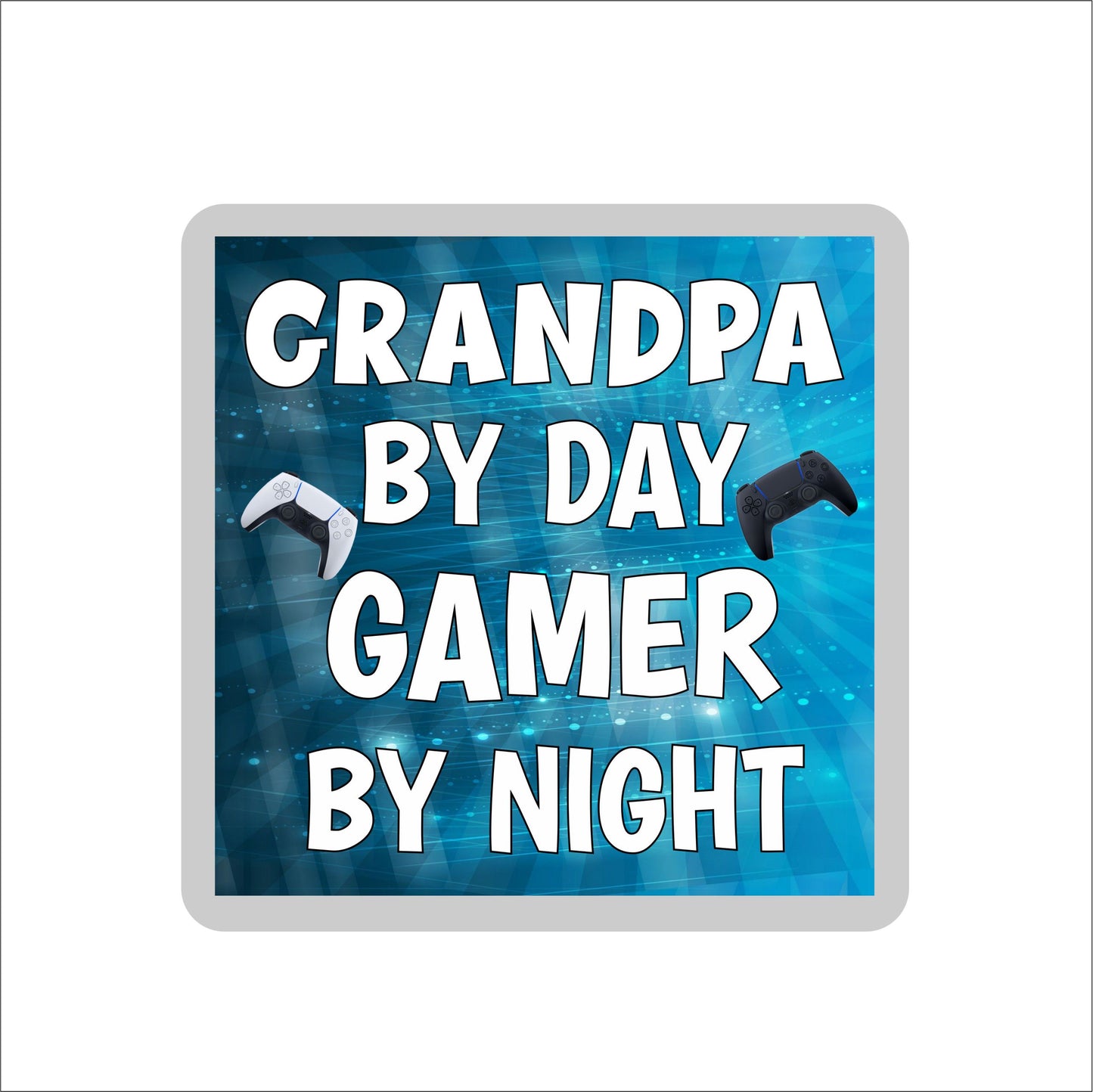 Grandpa Gaming PS5 Coaster Gift - Grandpa By Day Gamer By Night - Cute Fun Cheeky Novelty Present
