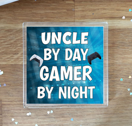 Uncle Gaming PS5 Coaster Gift - Uncle By Day Gamer By Night - Cute Fun Cheeky Novelty Present