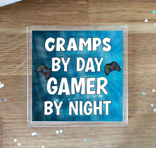 Gramps Gaming XBOX Coaster Gift - Gramps By Day Gamer By Night - Cute Fun Cheeky Novelty Present