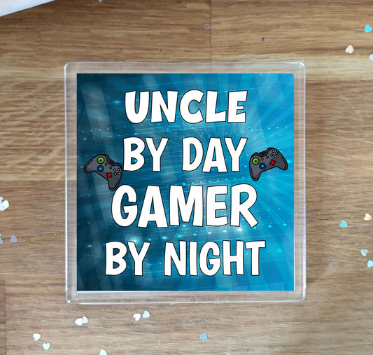 Uncle Gaming XBOX Coaster Gift - Uncle By Day Gamer By Night - Cute Fun Cheeky Novelty Present