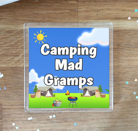Gramps Camping Coaster Gift - Camping Mad Gramps - Nice Fun Cute Novelty Present