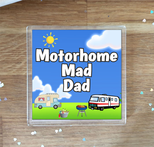 Dad Motorhome Coaster Gift - Motorhome Mad Dad - Nice Fun Cute Novelty Present