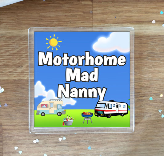 Nanny Motorhome Coaster Gift - Motorhome Mad Nanny - Nice Fun Cute Novelty Present