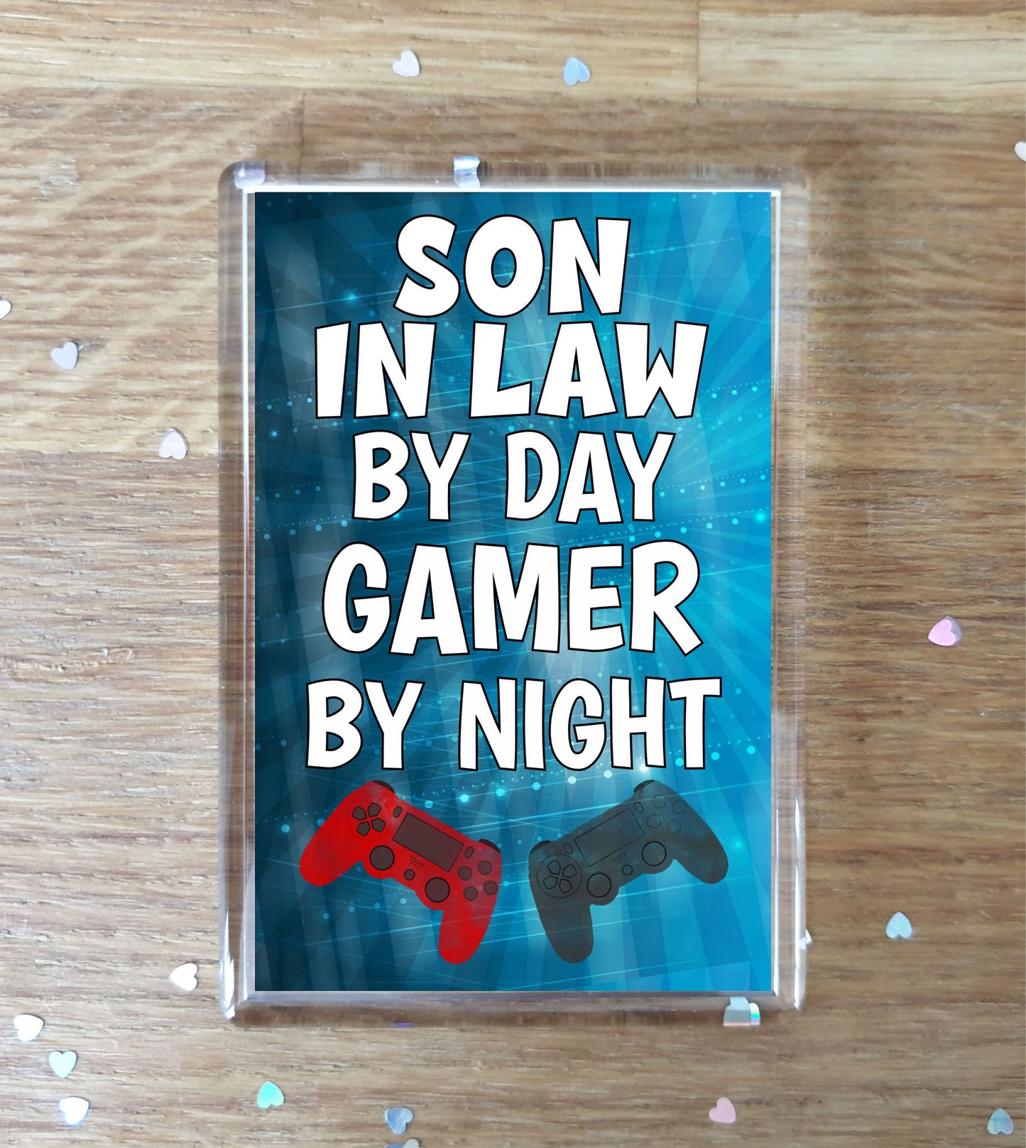 Son in Law Gaming PS4 Fridge Magnet Gift - Son in Law By Day Gamer By Night - Cute Fun Cheeky Novelty Present