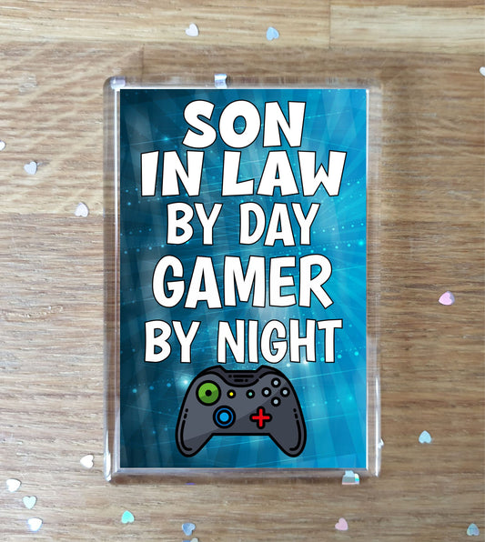 Son in Law Gaming Xbox Fridge Magnet Gift - Son in Law By Day Gamer By Night - Cute  Fun Cheeky Novelty Present