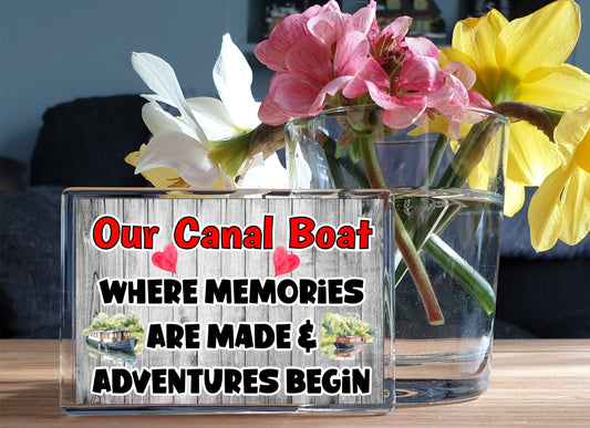 Canal Boat Fridge Magnet Gift - Where Memories are Made and Adventures Begin - Fun Cute Holiday Novelty Present