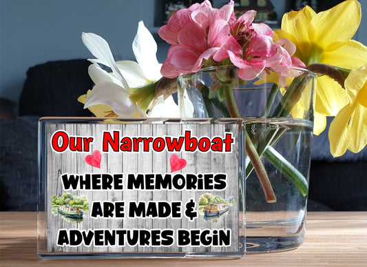 Narrowboat Fridge Magnet Gift - Where Memories are Made and Adventures Begin - Fun Cute Holiday Novelty Present