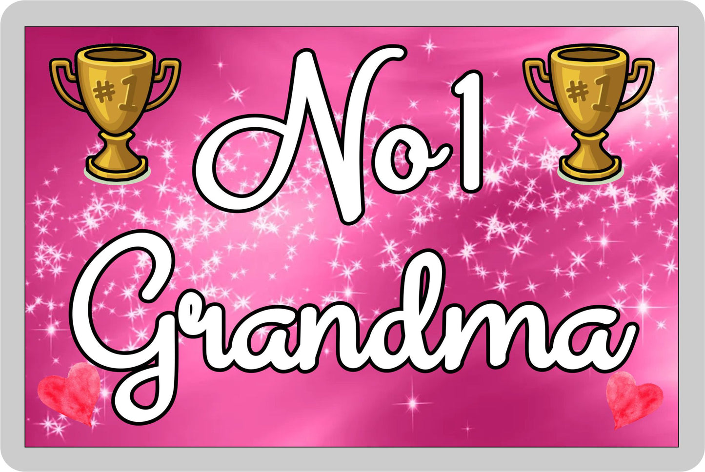 Grandma Fridge Magnet - Number One Grandma - Novelty Love Gift - Fun Cute Family Present