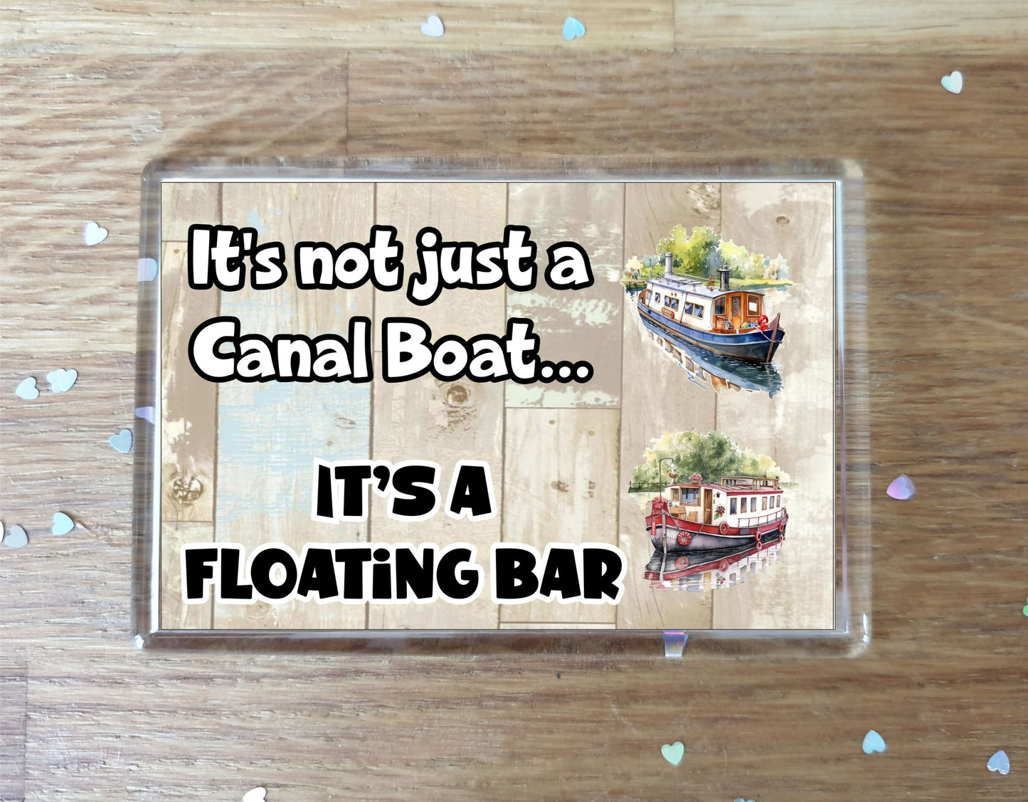 Canal Boat Fridge Magnet - It's Not Just A * It's A Floating Bar - Fun Cute Novelty Holiday Gift