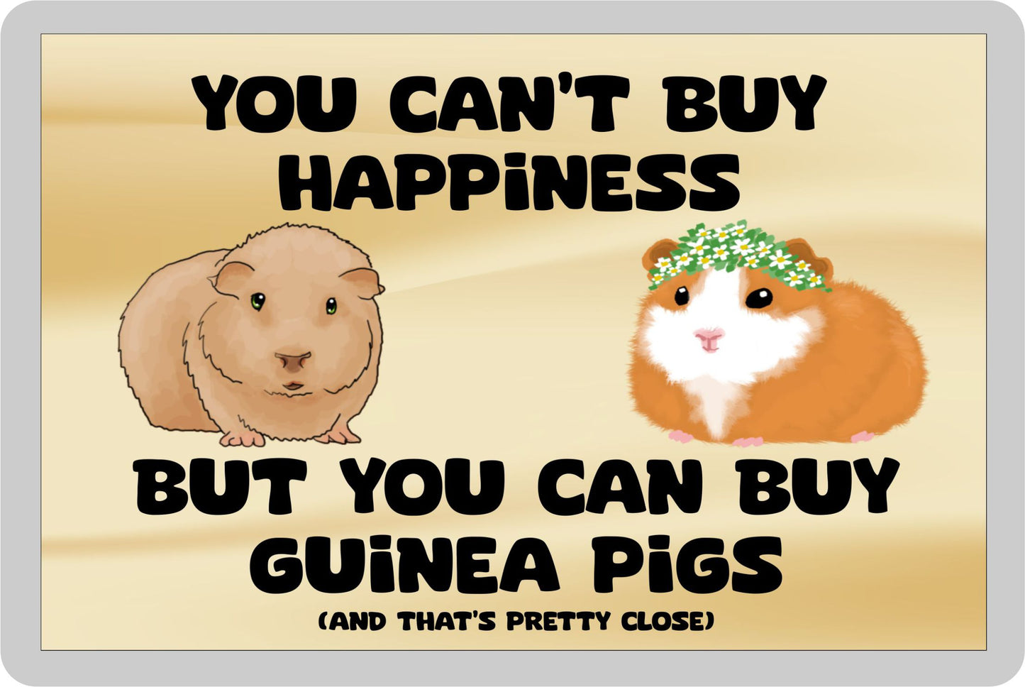 Guinea Pig Fridge Magnet Gift – You Can't Buy Happiness But You Can Buy * - Novelty Cute Bird Animal Present