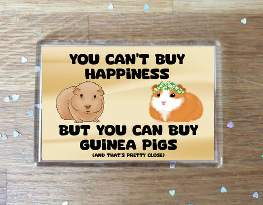 Guinea Pig Fridge Magnet Gift – You Can't Buy Happiness But You Can Buy * - Novelty Cute Bird Animal Present