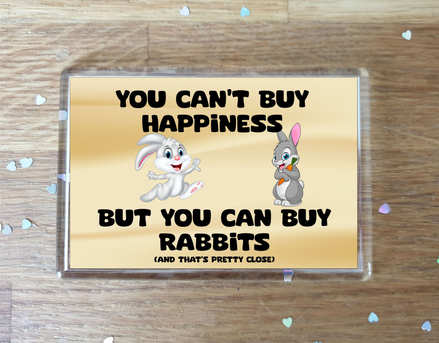 Rabbit Fridge Magnet Gift – You Can't Buy Happiness But You Can Buy * - Novelty Cute Animal Present