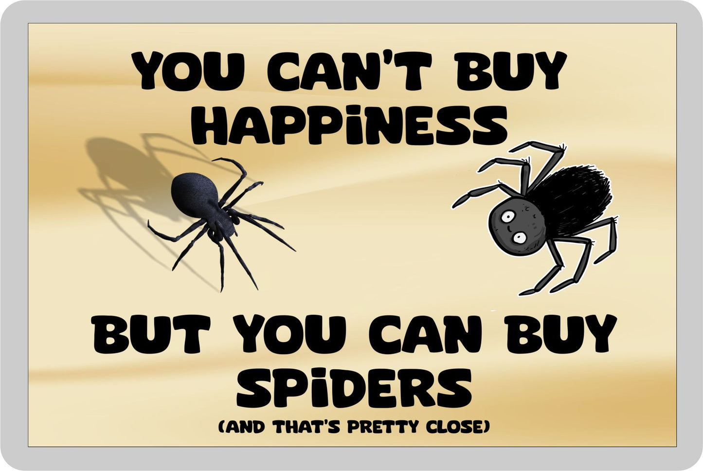 Spider Fridge Magnet Gift – You Can't Buy Happiness But You Can Buy * - Novelty Cute Animal Present