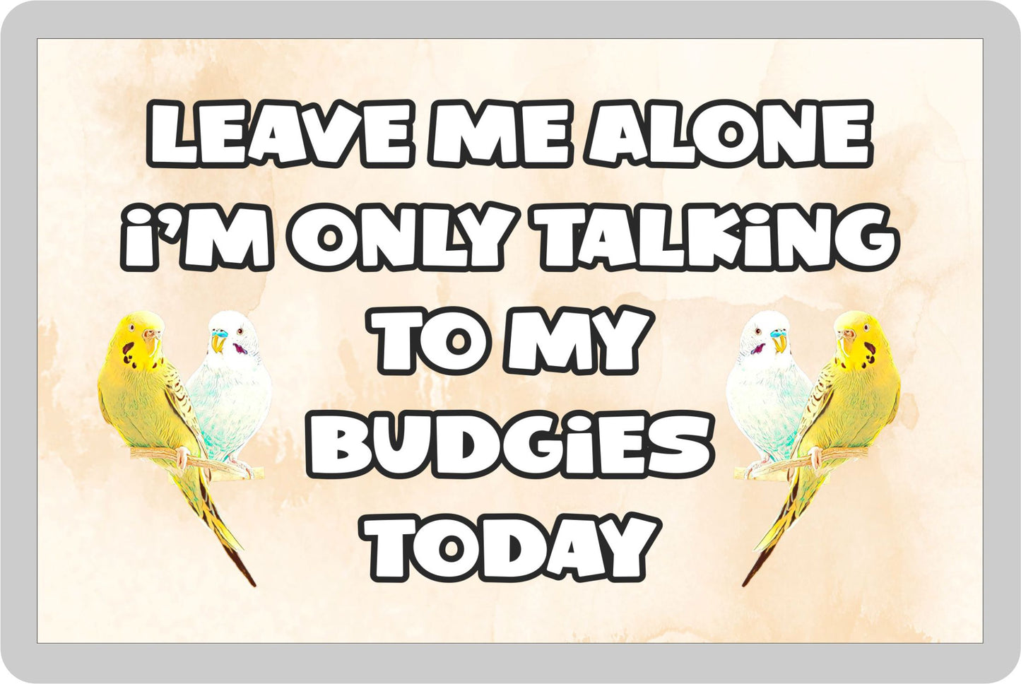 Budgie Fridge Magnet Gift - Leave Me Alone I'm Only Talking To My * Today - Novelty Cute Bird Animal Present