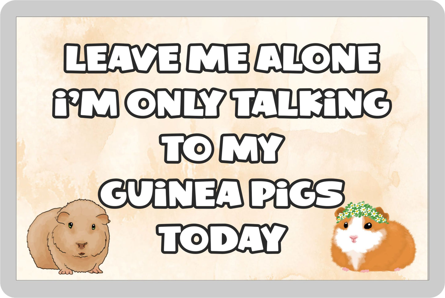 Guinea Pig Fridge Magnet Gift - Leave Me Alone I'm Only Talking To My * Today - Novelty Cute Bird Animal Present