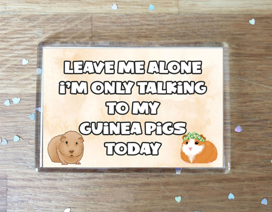 Guinea Pig Fridge Magnet Gift - Leave Me Alone I'm Only Talking To My * Today - Novelty Cute Bird Animal Present