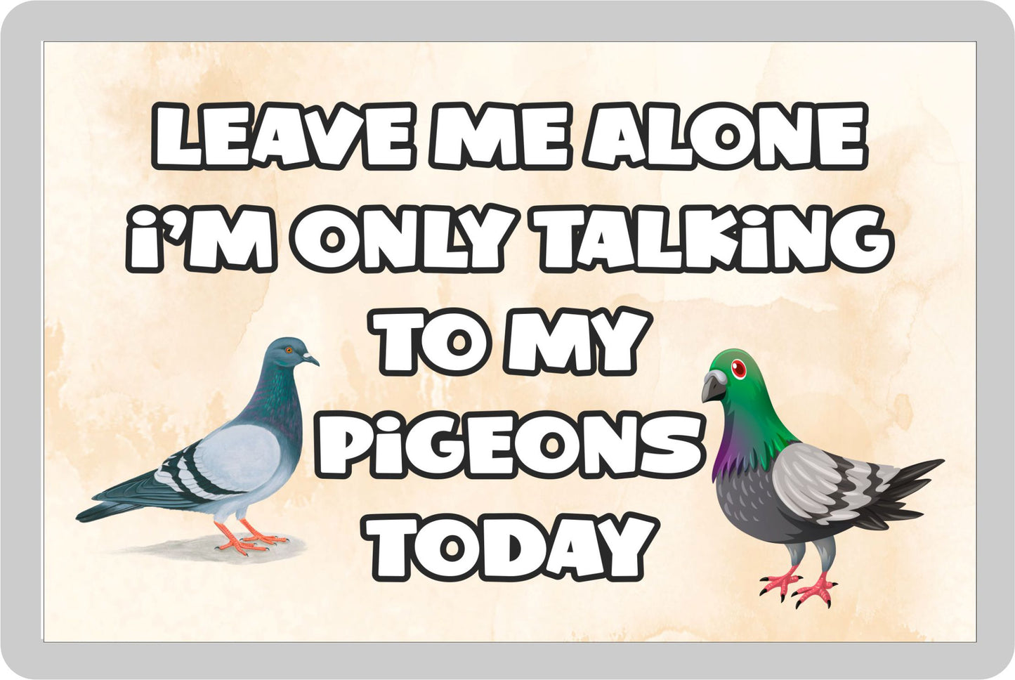 Pigeon Fridge Magnet Gift - Leave Me Alone I'm Only Talking To My * Today - Novelty Cute Bird Animal Present