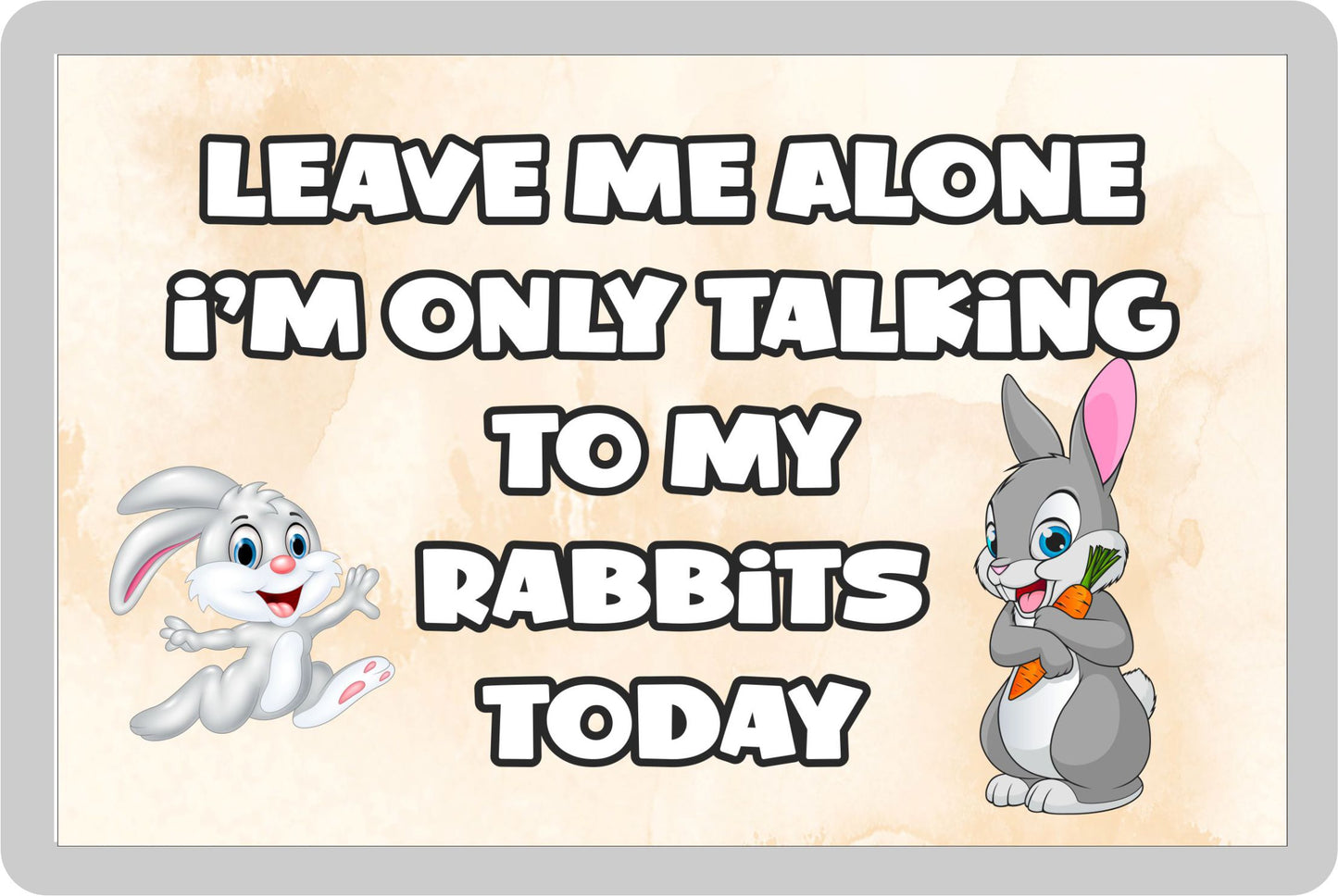 Rabbit Fridge Magnet Gift - Leave Me Alone I'm Only Talking To My * Today - Novelty Cute Animal Present