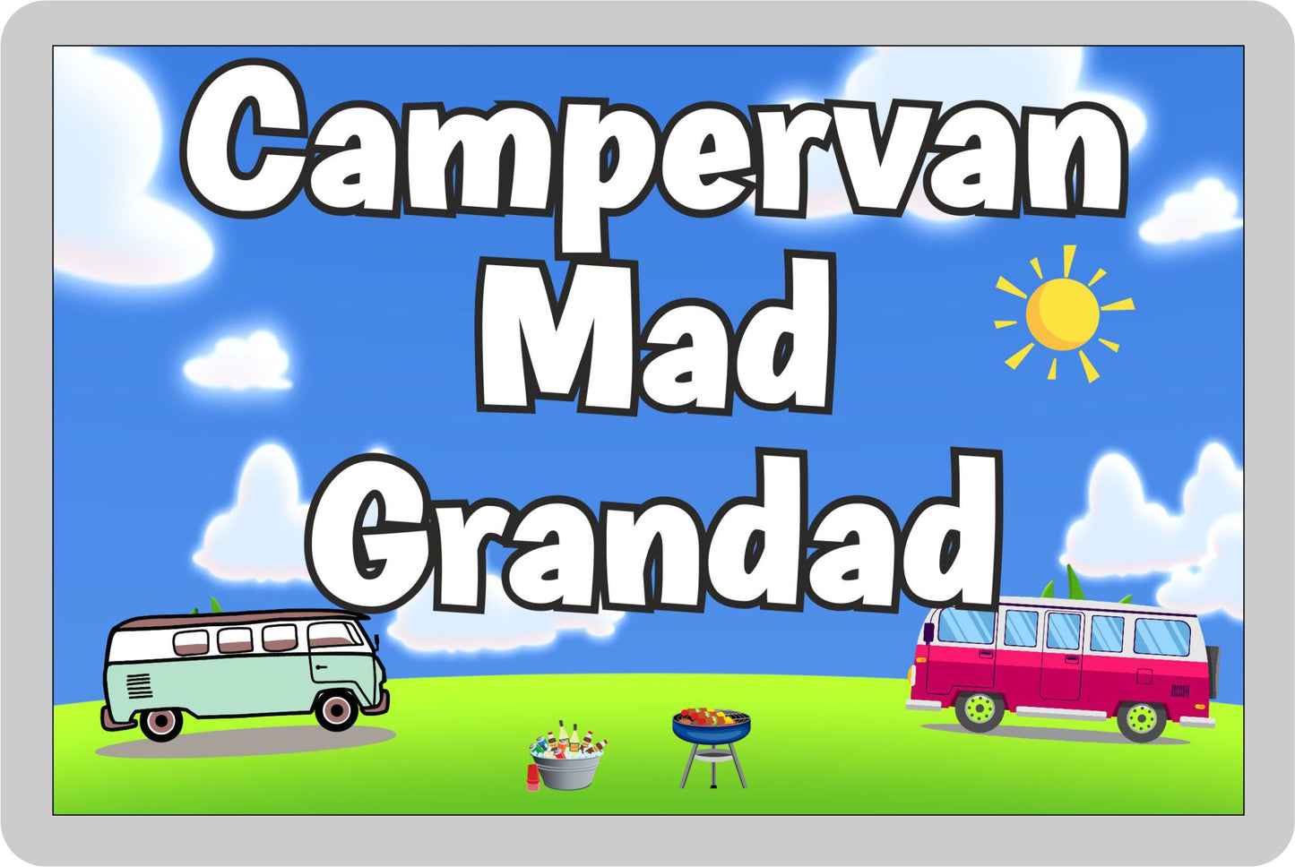 Grandad Campervan Fridge Magnet - Campervan Mad Grandad - Cute Fun Family Holiday Novelty Birthday Gift