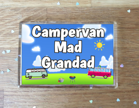 Grandad Campervan Fridge Magnet - Campervan Mad Grandad - Cute Fun Family Holiday Novelty Birthday Gift
