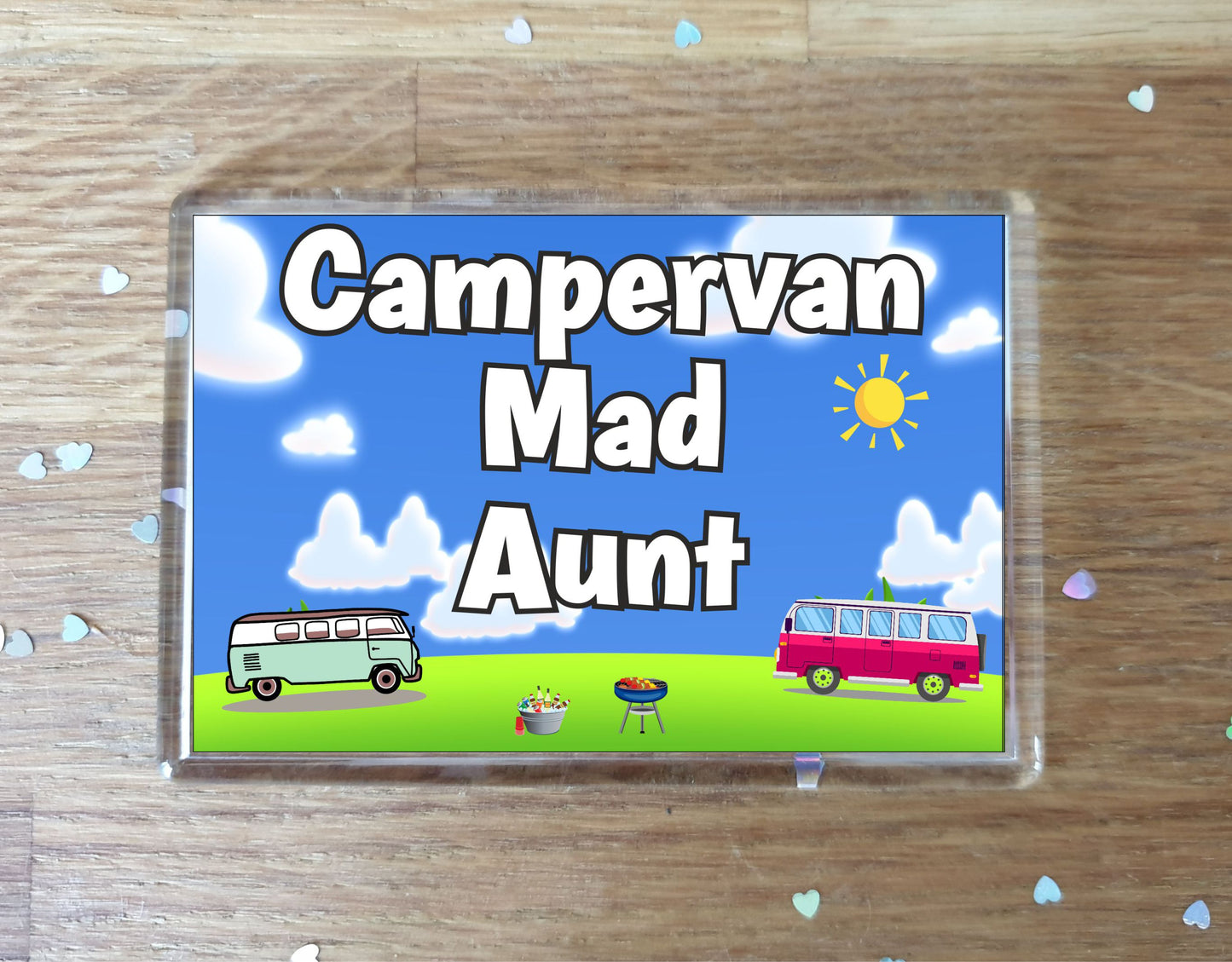 Aunt Campervan Fridge Magnet - Campervan Mad Aunt - Cute Fun Family Holiday Novelty Birthday Gift