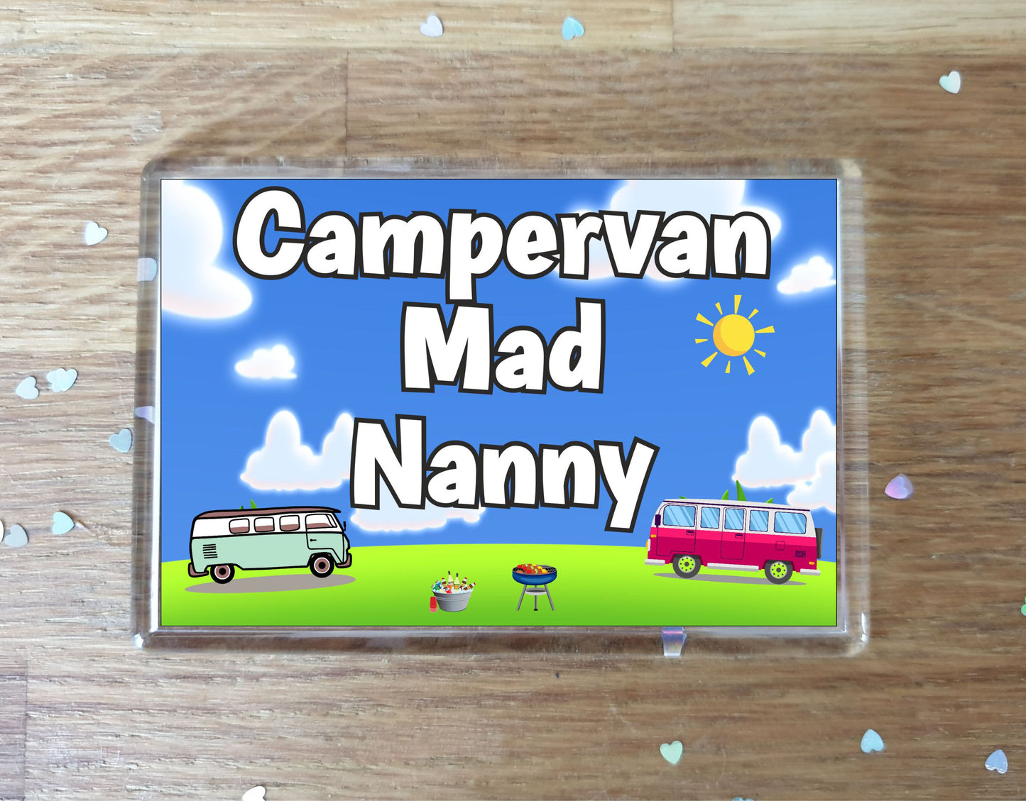 Nanny Campervan Fridge Magnet - Campervan Mad Nanny - Cute Fun Family Holiday Novelty Birthday Gift