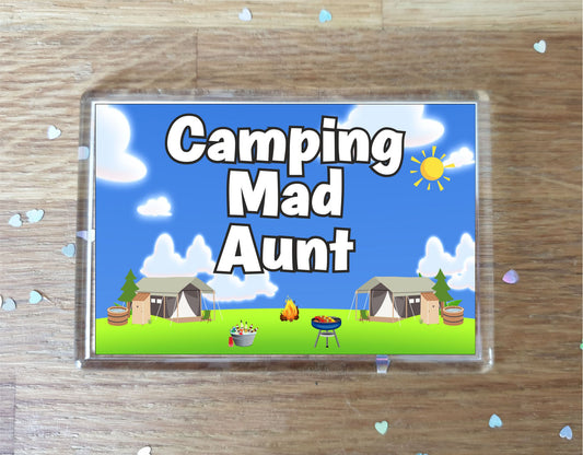 Aunt Camping Fridge Magnet - Camping Mad Aunt - Cute Fun Family Holiday Novelty Birthday Gift