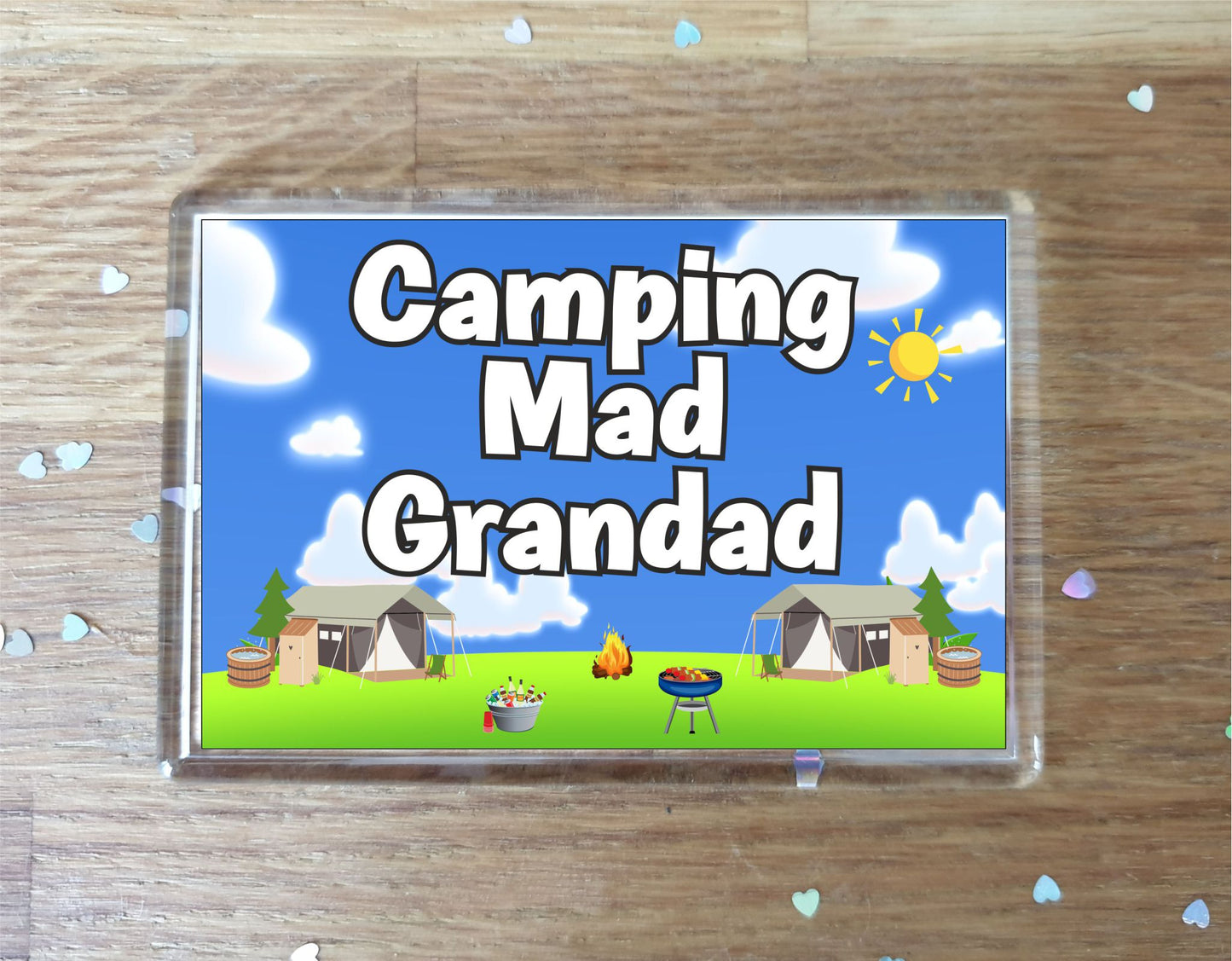 Grandad Camping Fridge Magnet - Camping Mad Grandad - Cute Fun Family Holiday Novelty Birthday Gift