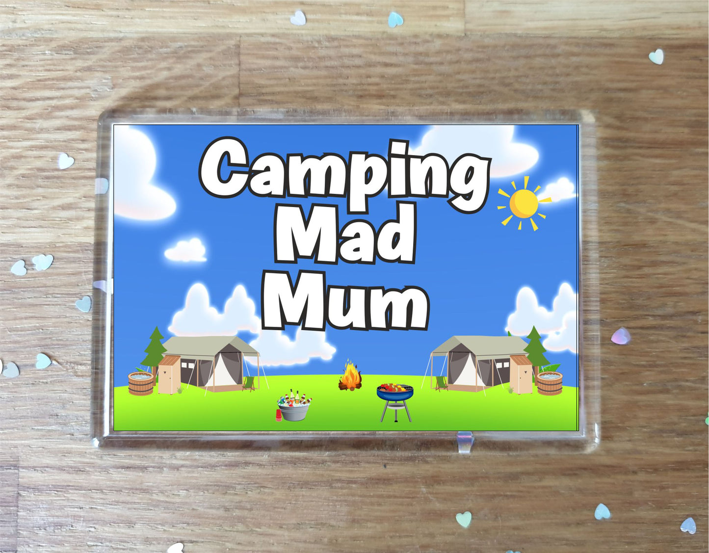 Mum Camping Fridge Magnet - Camping Mad Mum - Cute Fun Family Holiday Novelty Birthday Gift