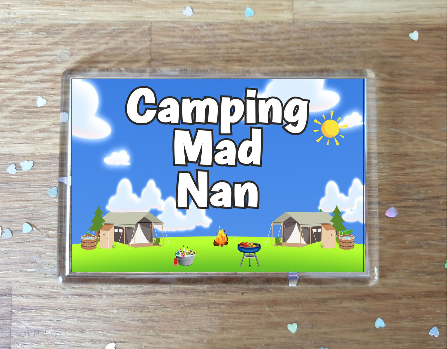 Nan Camping Fridge Magnet - Camping Mad Nan - Cute Fun Family Holiday Novelty Birthday Gift