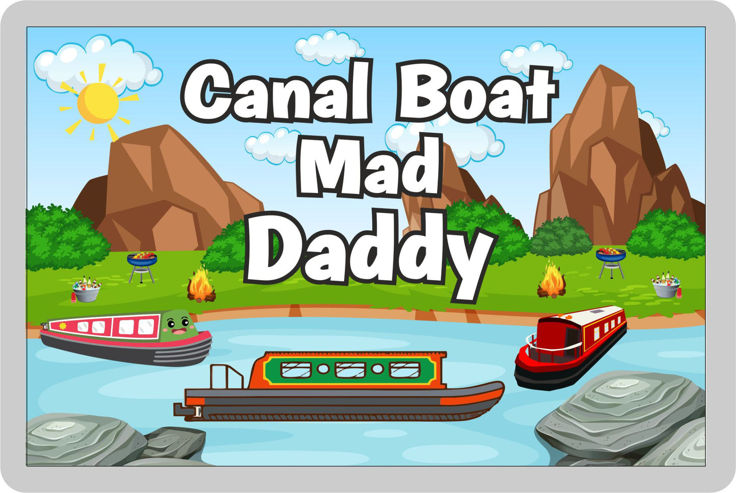 Daddy Canal Boat Fridge Magnet - Canal Boat Mad Daddy - Cute Fun Family Holiday Novelty Birthday Gift